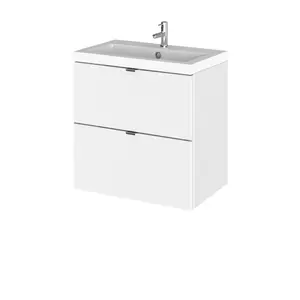 Fusion Hudson Reed 500mm Wall Hung Single Vanity Unit Gloss White