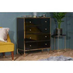 Birlea Fenwick 4 Drawer Chest Black & Gold