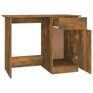 Berkfield Desk Smoked Oak 100x50x76 cm Engineered Wood