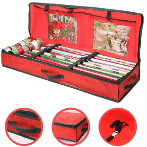 Christmas Xmas Wrapping Paper Storage Bag Gift Wrap Decoration Tidy Organiser