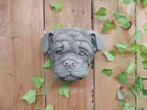 Adorable Bulldog Head Stone Wall Plaque