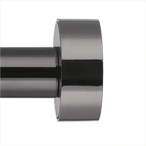 Metal Curtain Pole Set Extendable 40cm to 144cm Black Nickel Curtain Rail 25mm