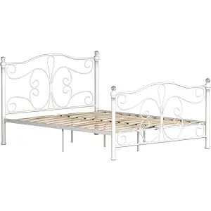 Vida Designs Chicago White 5ft King Size Metal Bed Frame