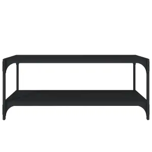 Berkfield TV Cabinet Black 100x33x41 cm Engineered Wood and Steel