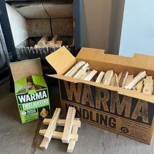 Samba Firestarters & Warma Kiln Dried Easy Light Kindling Sticks Firelighters Bundle