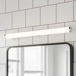 GoodHome Yucata Modern Chrome effect Bathroom Wired Wall light