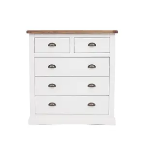 Cosenza 5 Drawer Chest of Drawers Brass Cup Handle