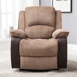 Postana Single Motor Electric Rise Recliner Jumbo Cord Fabric Armchair Electric Lift Riser Chair (Brown)