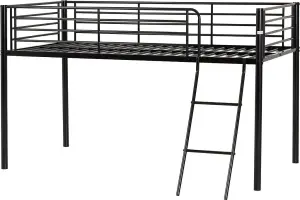 Kora Mid Sleeper Metal Bed Frame in Black Finish fits  3ft Single Mattress