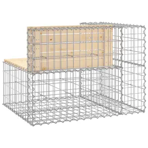 Berkfield Garden Bench Gabion Design 92x71x65.5 cm Solid Wood Pine