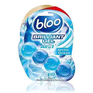 Bloo Brilliant Gel All in 1 Toilet Rim Block Cleaner Arctic Ocean 42g - Pack of 12