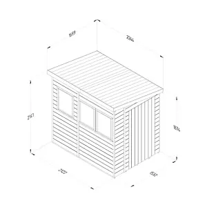 Timberdale 7x5 Pent Shed - Three Windows