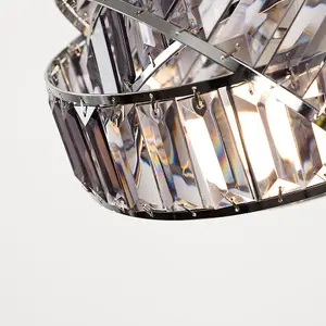 ValueLights Hudson Polished Chrome and Smoked Acrylic Jewel Intertwined Rings Design Ceiling Pendant Light Shade