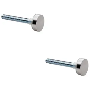 2 PACK - PAIR Bolt Cap Fixing Pack Setfor 22mm D Pull Door Handles Satin Stainless Steel