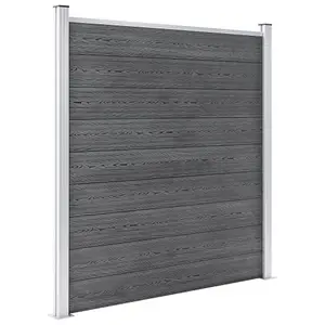 Berkfield WPC Fence Set 8 Square + 1 Slanted 1484x186 cm Grey