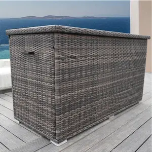 Abrihome 980L Large Rattan Outdoor Storage Deck Box (L170 x H95 x W77)