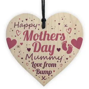 Red Ocean Mothers Day Gift For Mummy To Be From Bump Gifts Wooden Heart Mummy To Be Card Keepsake