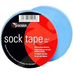 10 PACK - 19mm x 33m SKY BLUE Sock Tape - Football Shin Guard Pads Holder Tape