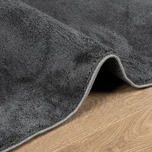 Rug OVIEDO Short Pile Anthracite 80x250 cm