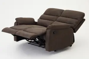 Maxwell Sofa Suite 2 Seater Manual Recliner Air Leather Padded, Brown