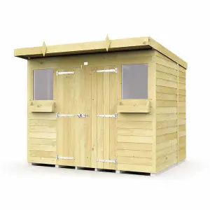 8 x 8 Feet Pent Summer Shed - Wood - L231 x W243 x H201 cm