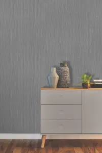 Rasch Florentine Woven Shimmer Grey and Silver Wallpaper