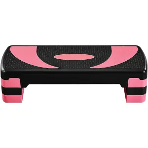 Yaheetech Adjustable Aerobic Stepper with Risers - Rose red