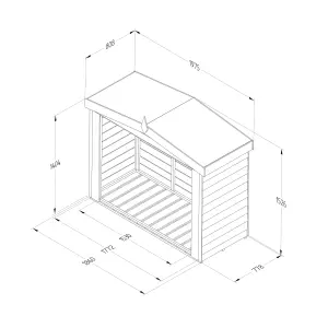 Forest Garden Overlap Wooden 6x5 ft Apex Log store