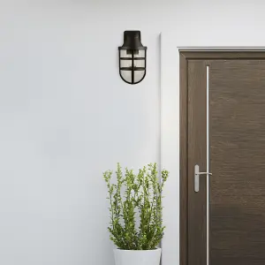 Lighting Collection Wick Ever - Plastic Outdoor Wall Light Black