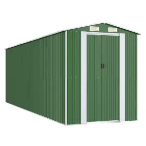 Berkfield Garden Shed Green 192x606x223 cm Galvanised Steel