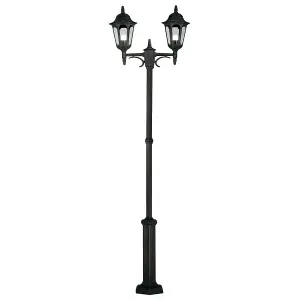 Elstead Parish 2 Light Twin Outdoor Post Lantern Black IP44, E27