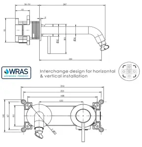 Aquarius RF-Series EZ-BOX Wall Mounted Basin Mixer Tap Matt Black