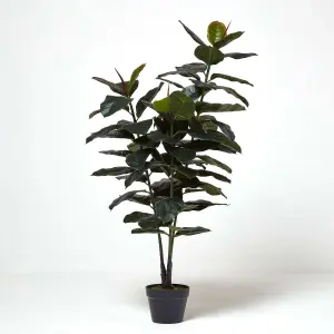 Homescapes Artificial Ficus Rubber Plant in Pot, 130 cm Tall