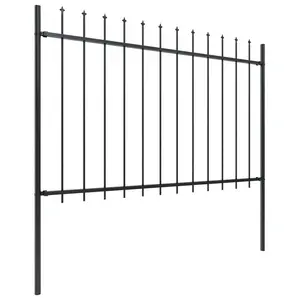 Mirpanah Black Metal Border Fence with 3 Panel(s) Included 120 x 510 cm