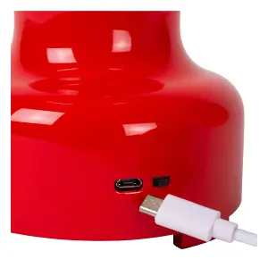 Lucide Jason Retro Table Lamp - LED Dim. - 1x2W 3000K - 3 StepDim - Red