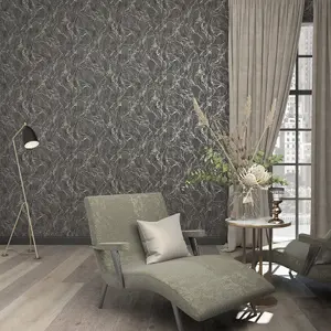 Galerie The New Design Book Metallic Black/Silver Graphic Swirls Wallpaper Roll