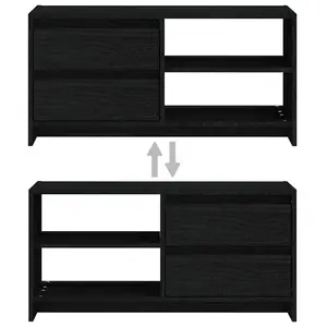 Berkfield TV Cabinet Black 80x31x39 cm Solid Pinewood