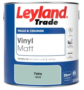 Leyland Trade Vinyl Matt Walls & Ceilings Emulsion Paint Tetra (16C33) 2.5L