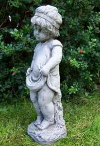 Shy Little Girl Garden Ornament