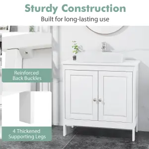 COSTWAY Bathroom Under Sink Cabinet Freestanding Vanity Cabinet without Basin