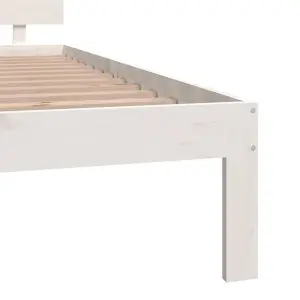 vidaXL Bed Frame White Solid Wood 180x200 cm Super King Size