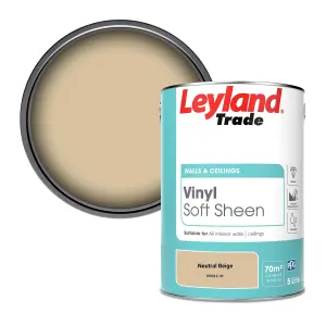 Leyland Trade Vinyl Soft Sheen Walls & Ceilings Emulsion Paint Neutral Beige (PPG12-31) - 5L