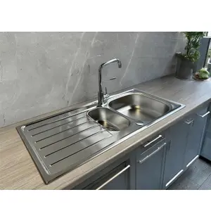 Liquida NR150SS 1.5 Bowl Reversible Inset Stainless Steel Kitchen Sink