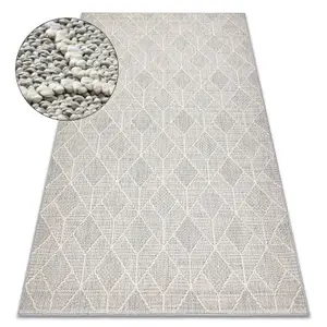 Carpet JERSEY 19231 grey - Geometric structural, loop BOHO  200x290 cm