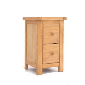 Lugo 2 Drawer Petite Bedside Table Wood Knob