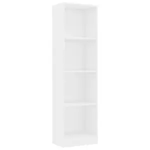 Attwood Bookcase High Gloss White / 114cm H x 40cm W x 30cm D