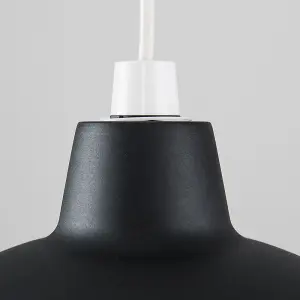 ValueLights Civic Retro Style Matt Black Easy Fit Ceiling Pendant Light Shade