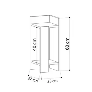 Lochlan Modern Compact Nightstand Bedside Table 25 x 27 x 60cm  Bedroom Furniture Oak / Right Orientation