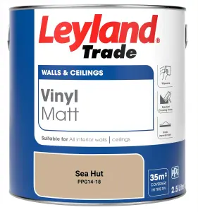 Leyland Trade Vinyl Matt Walls & Ceilings Emulsion Paint Sea Hut (PPG14-18) 2.5L