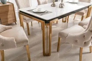 Sorrento  Dining Table + 4 Victoria Ring Knocker Dining Chairs